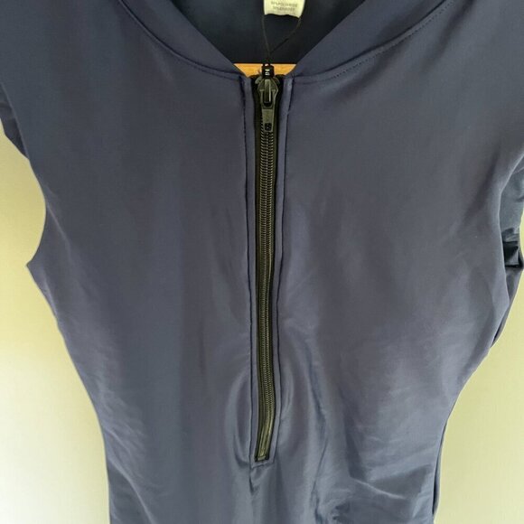 Relleciga Women’s One piece UV Protection Swimsuit Navy Blue Size S Zipper NWT - Picture 6 of 9
